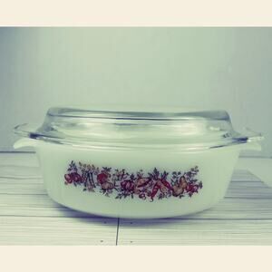 Anchor Hocking Spice of Life 1.5 Qt Casserole Baking Dish #433 with Lid/Cradle